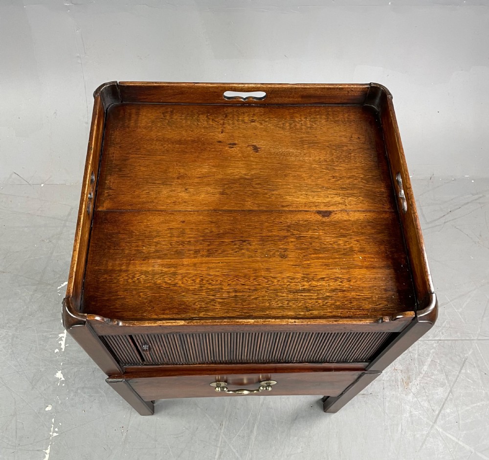 Georgian mahogany bedside cabinet  View III
