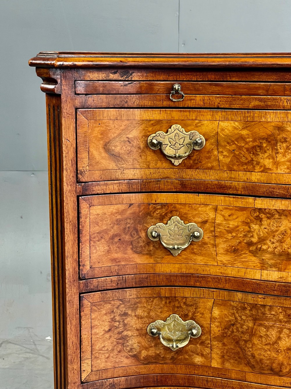 walnut Serpentine chest of drawers  View V