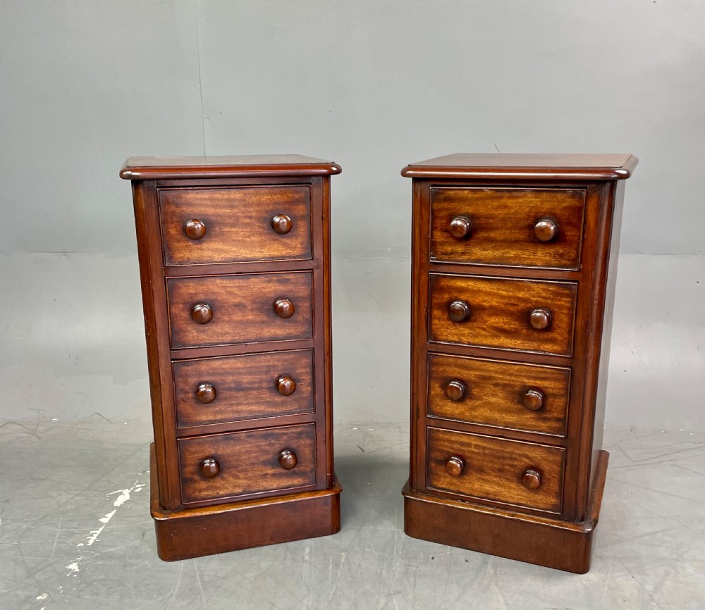 Pair of Victorian mahogany bedside chests of drawers 