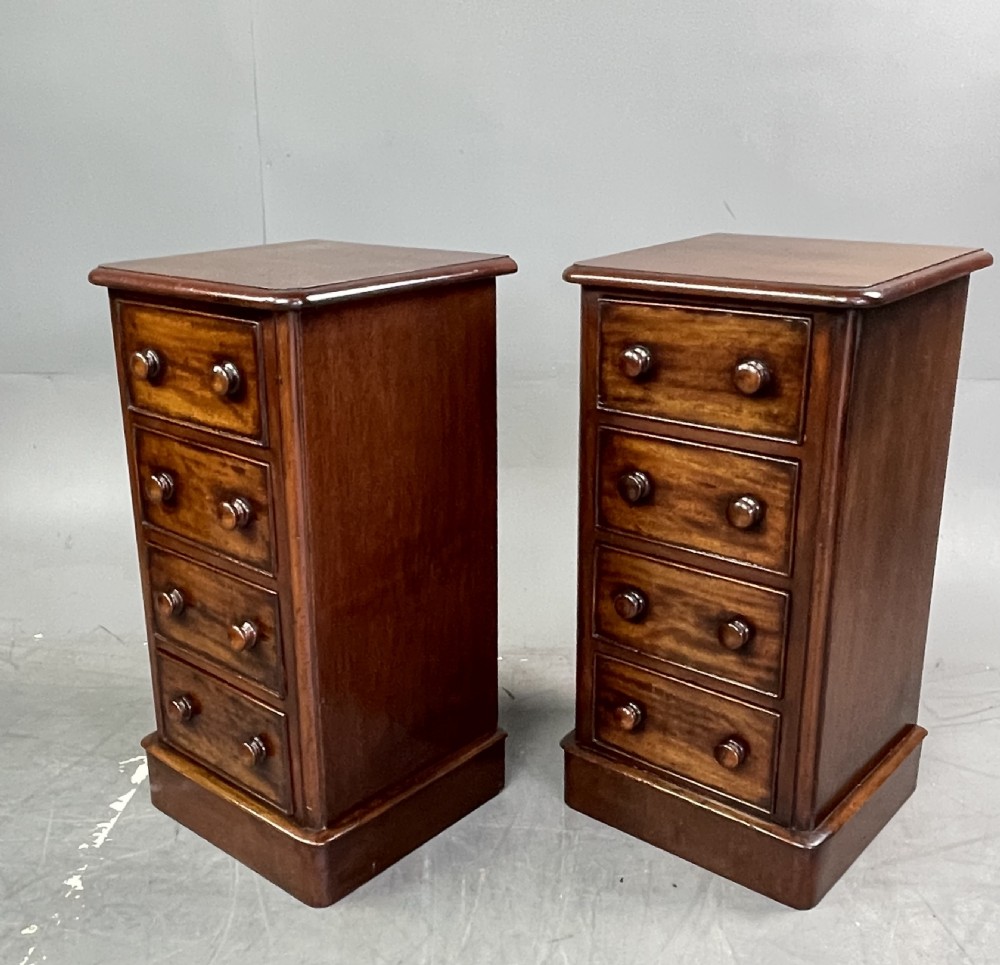 Pair of Victorian mahogany bedside chests of drawers  View III