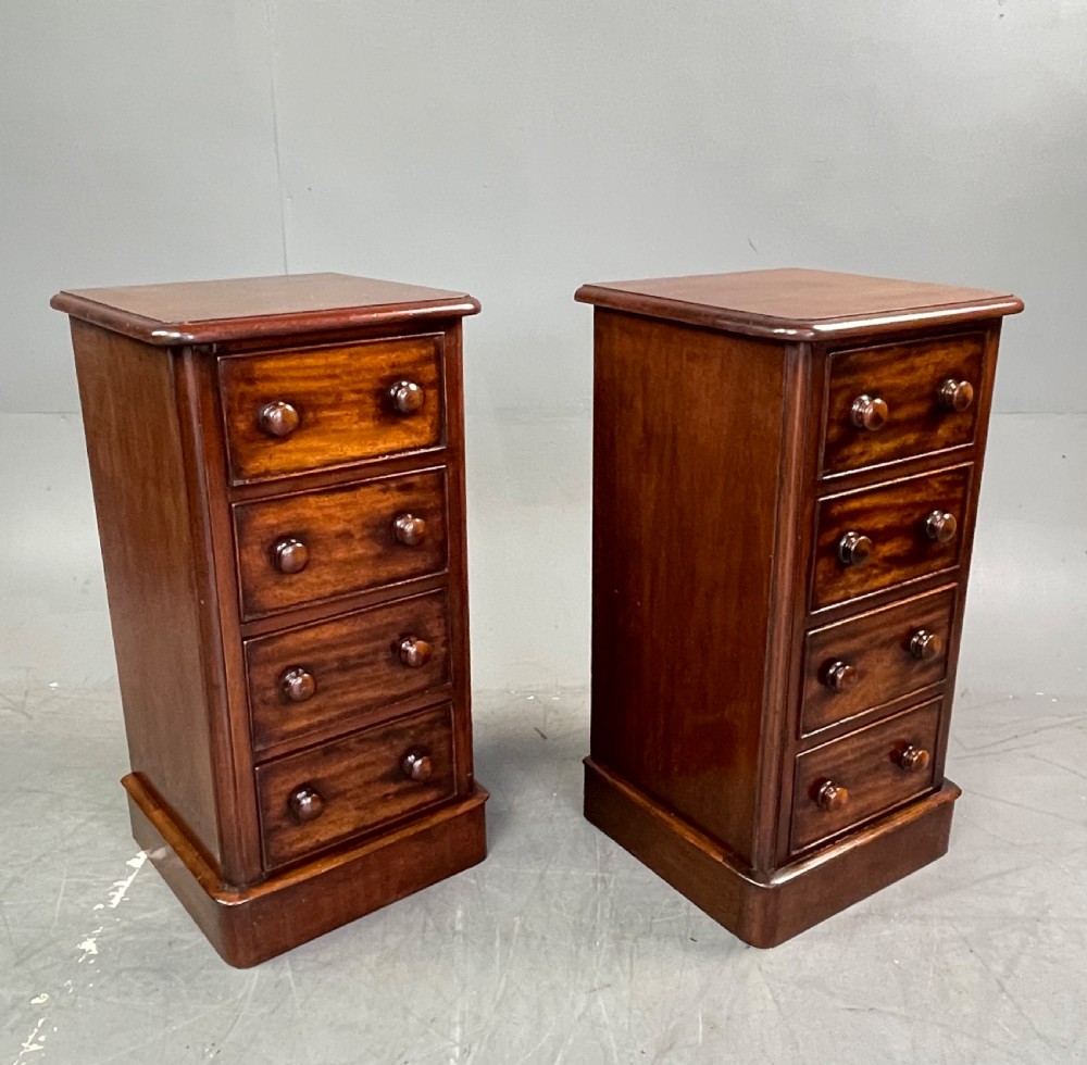 Pair of Victorian mahogany bedside chests of drawers  View IV