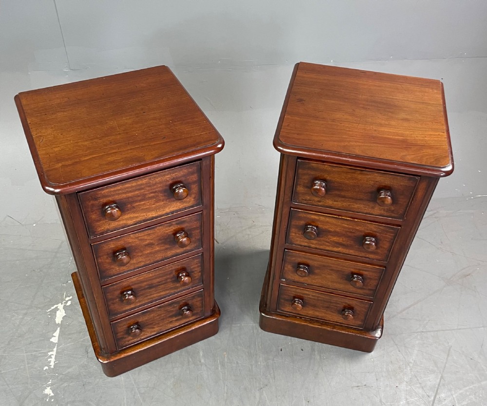 Pair of Victorian mahogany bedside chests of drawers  View IX