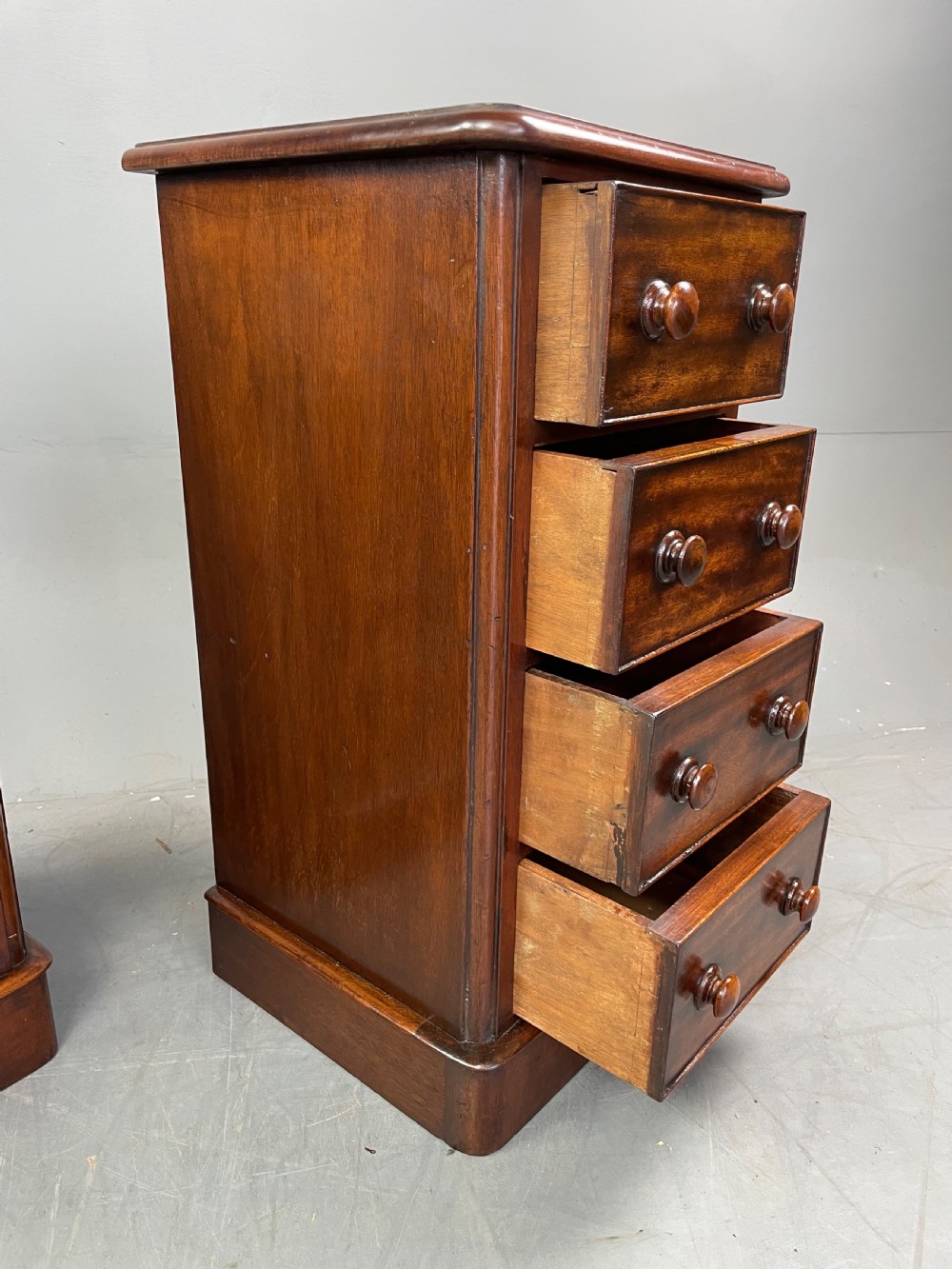 Pair of Victorian mahogany bedside chests of drawers  View X