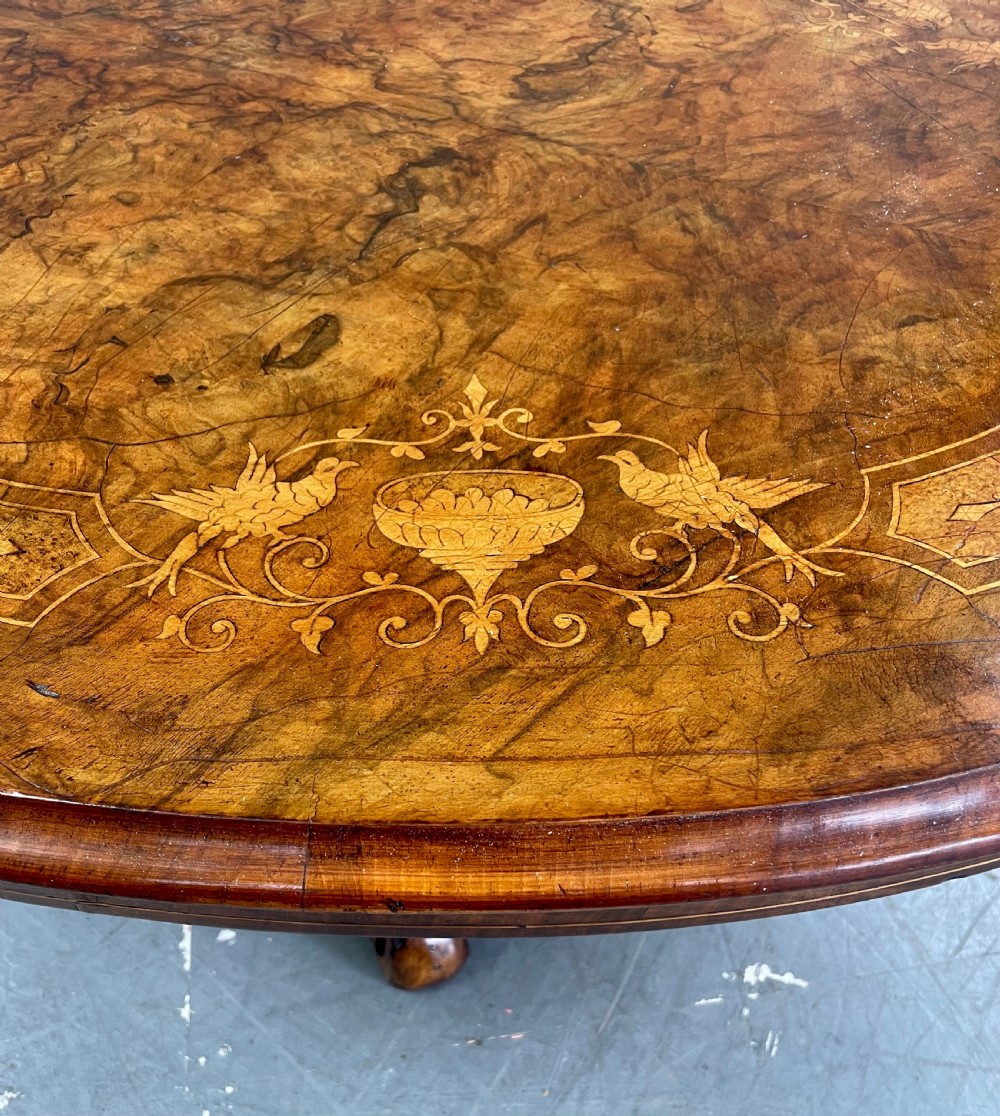 Victorian inlaid walnut coffee table  View IV