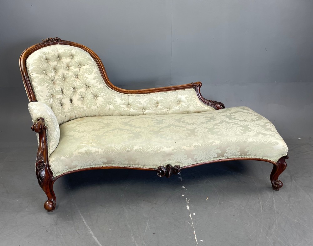 Victorian rosewood chaise longue 