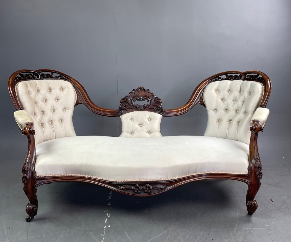 Victorian mahogany double end sofa chaise 