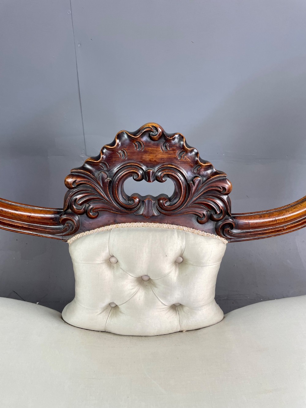 Victorian mahogany double end sofa chaise  View III