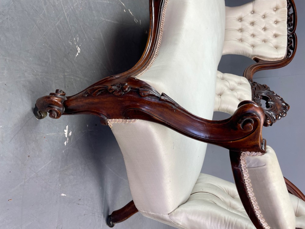 Victorian mahogany double end sofa chaise  View V