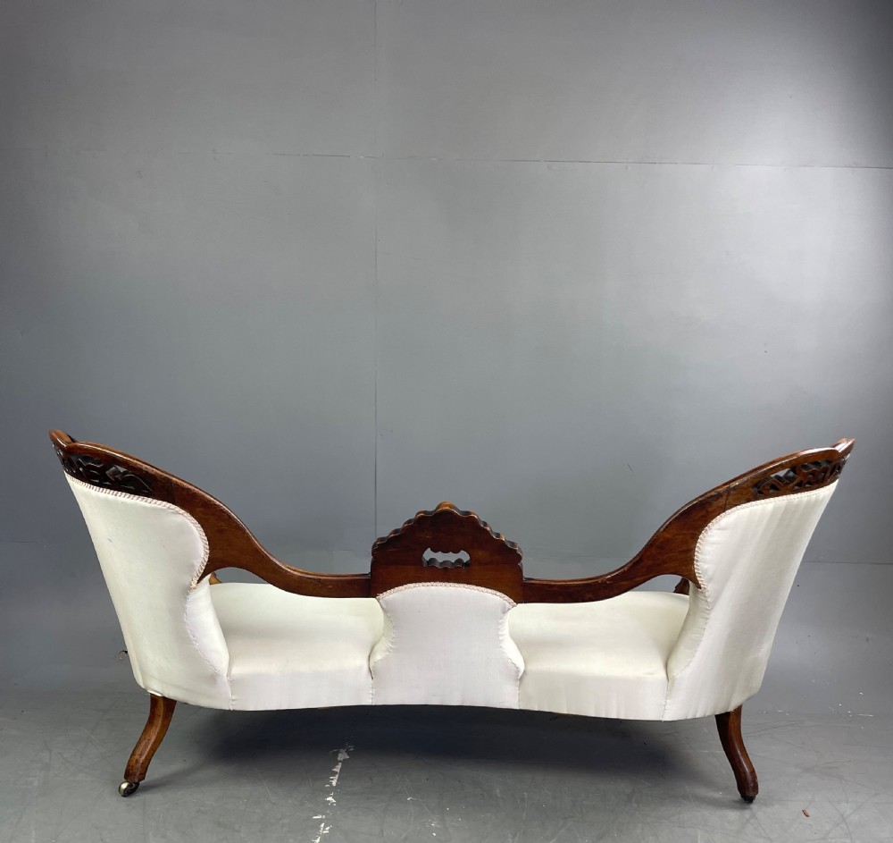 Victorian mahogany double end sofa chaise  View VII