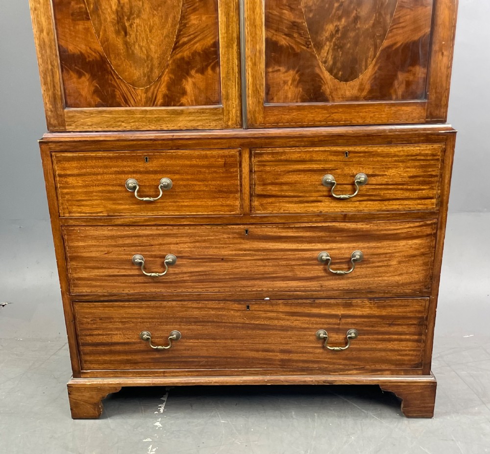 Mahogany linen press  View V