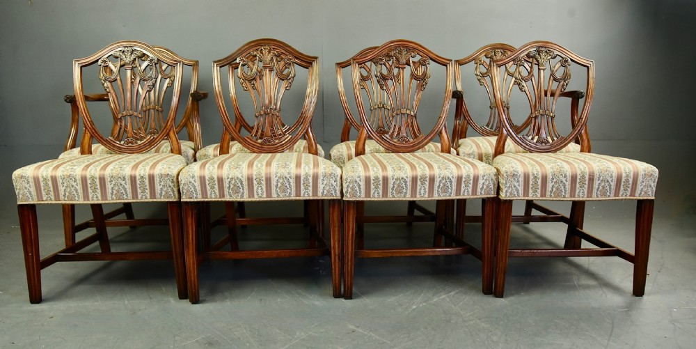 set of eight Georgian Hepplewhite dining chairs 