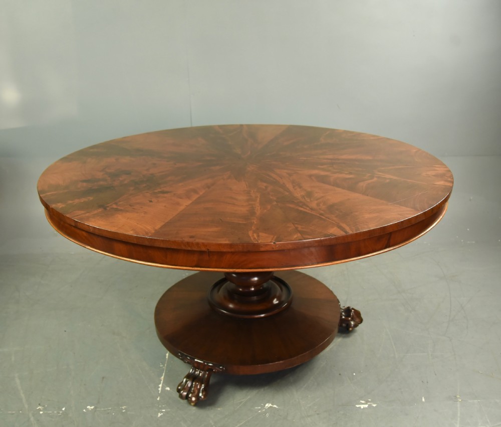 Regency mahogany round dining table  View II