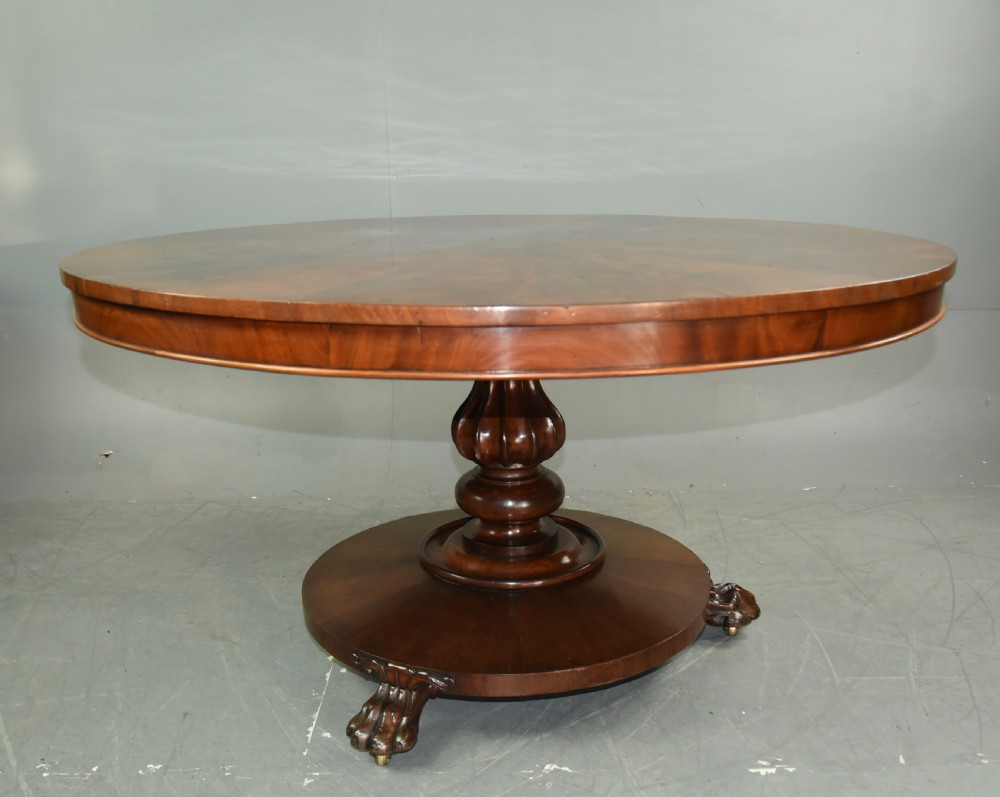 Regency mahogany round dining table  View III