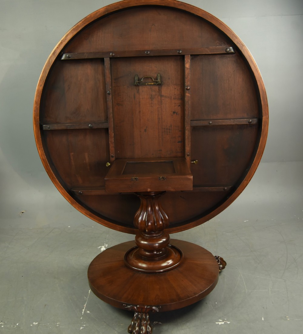 Regency mahogany round dining table  View V