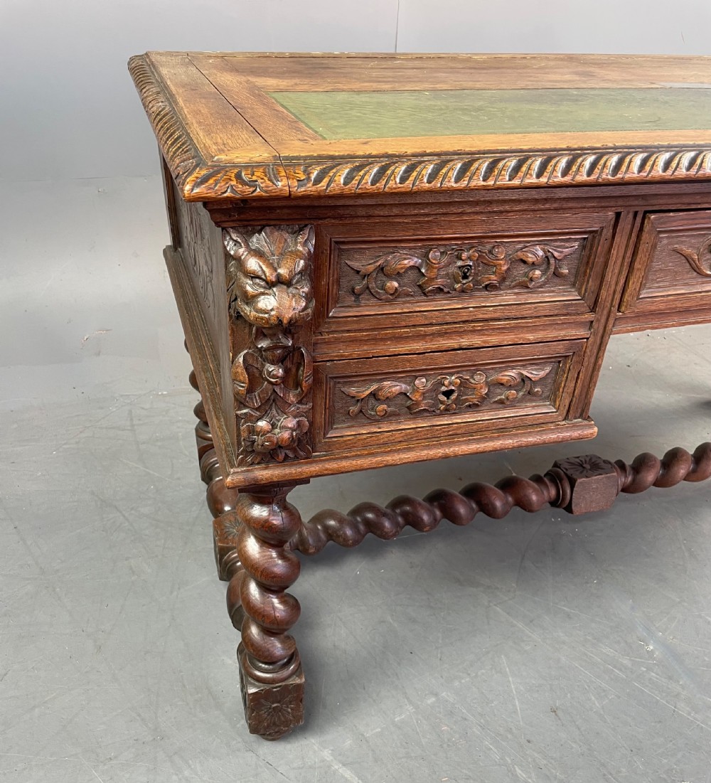 carved oak desk  View III