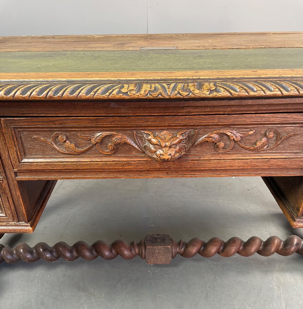 carved oak desk  View V