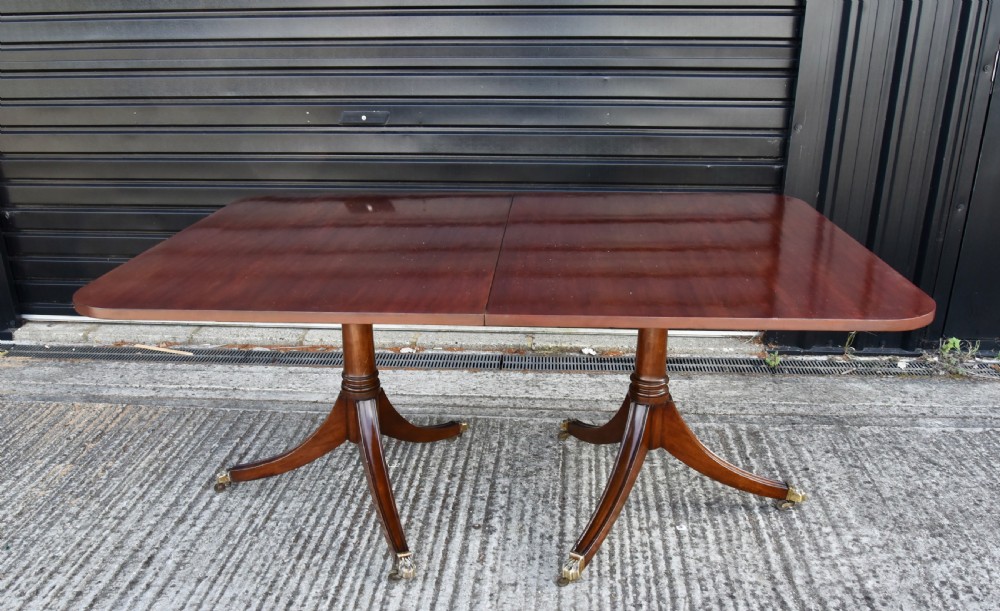 large regency style twin pillar dining table  View IV