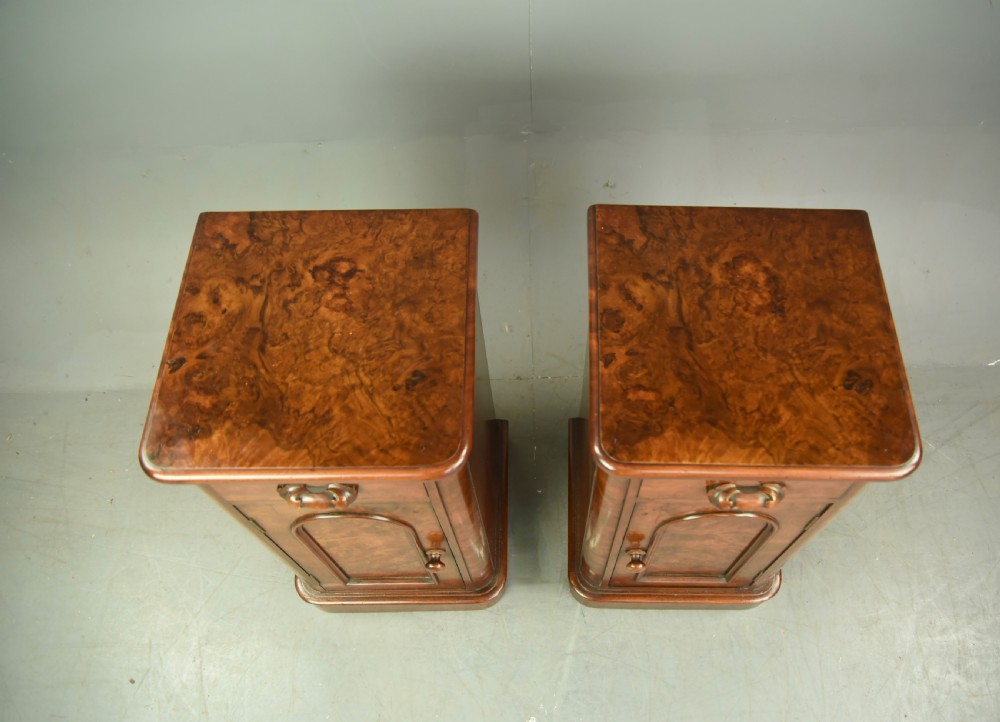 Pair of Victorian walnut bedside cabinets  View VIII