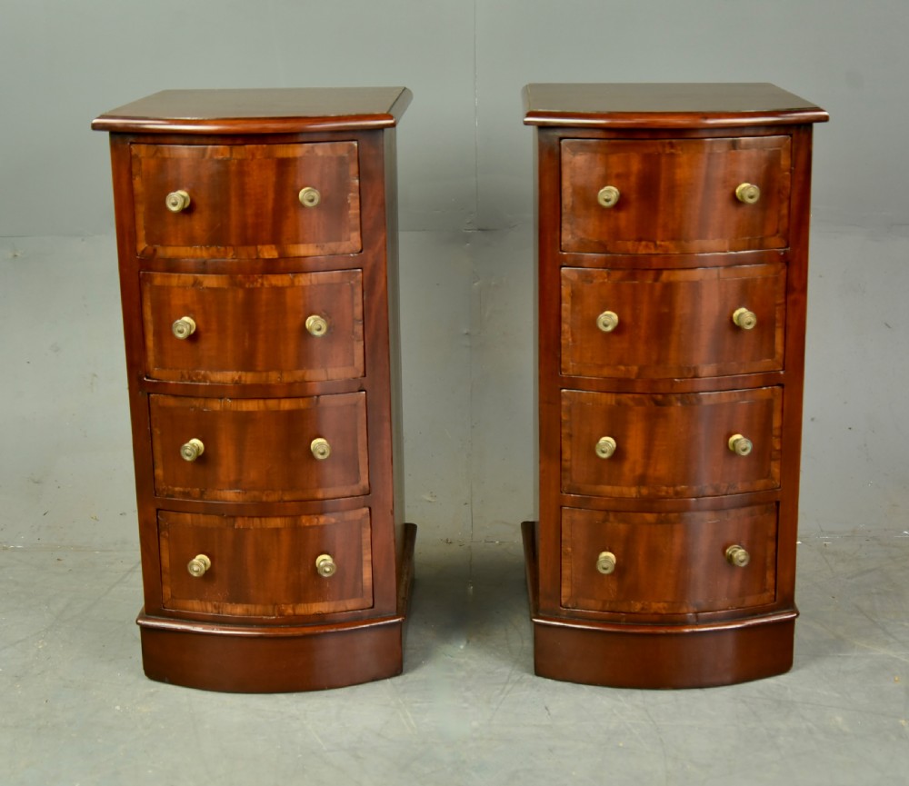 Pair of Victorian bow front bedside chests of drawers  View IV