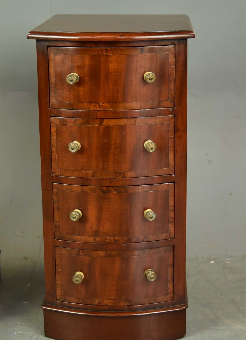 Pair of Victorian bow front bedside chests of drawers  View VII
