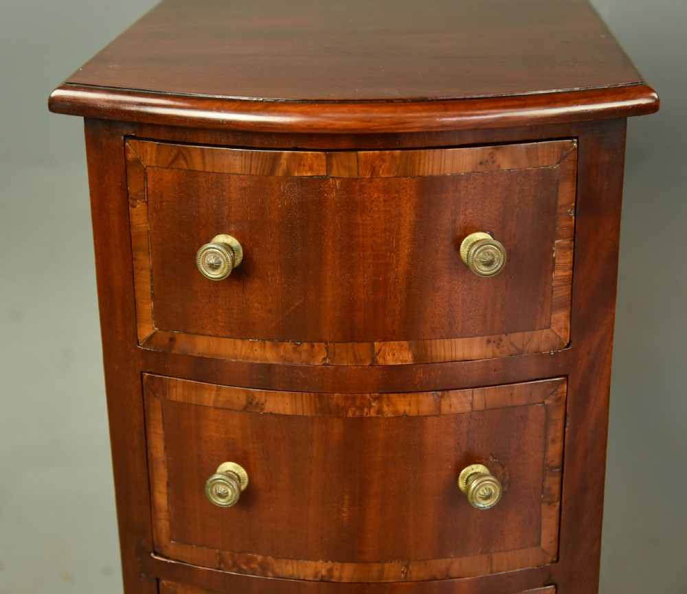 Pair of Victorian bow front bedside chests of drawers  View VIII