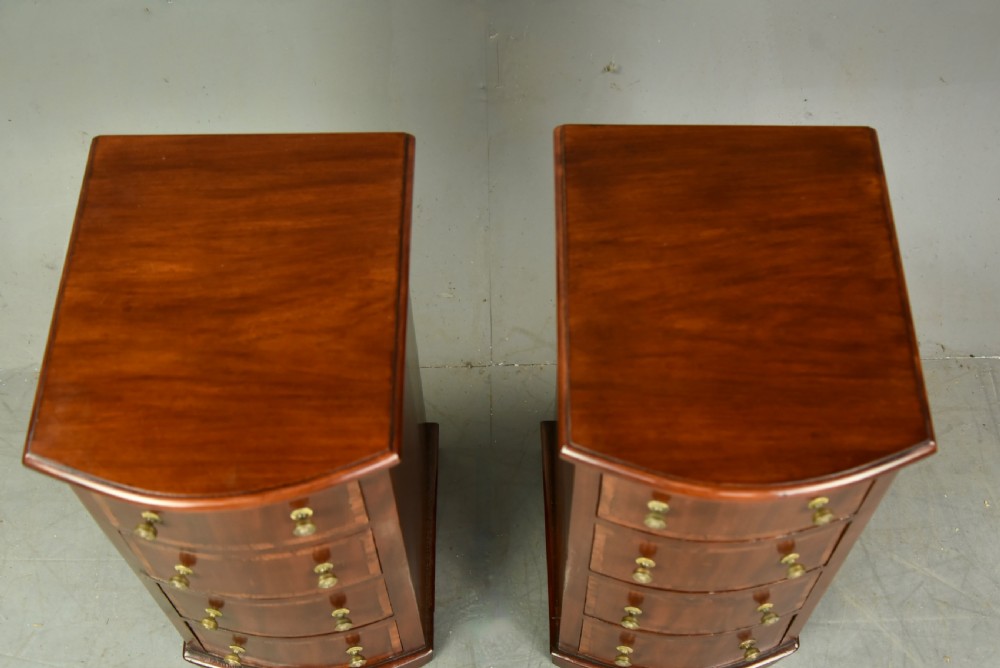 Pair of Victorian bow front bedside chests of drawers  View IX