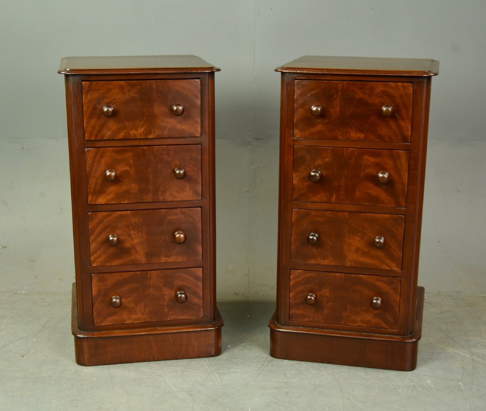 Pair of  Victorian bedside chests of drawers cabinets  View II