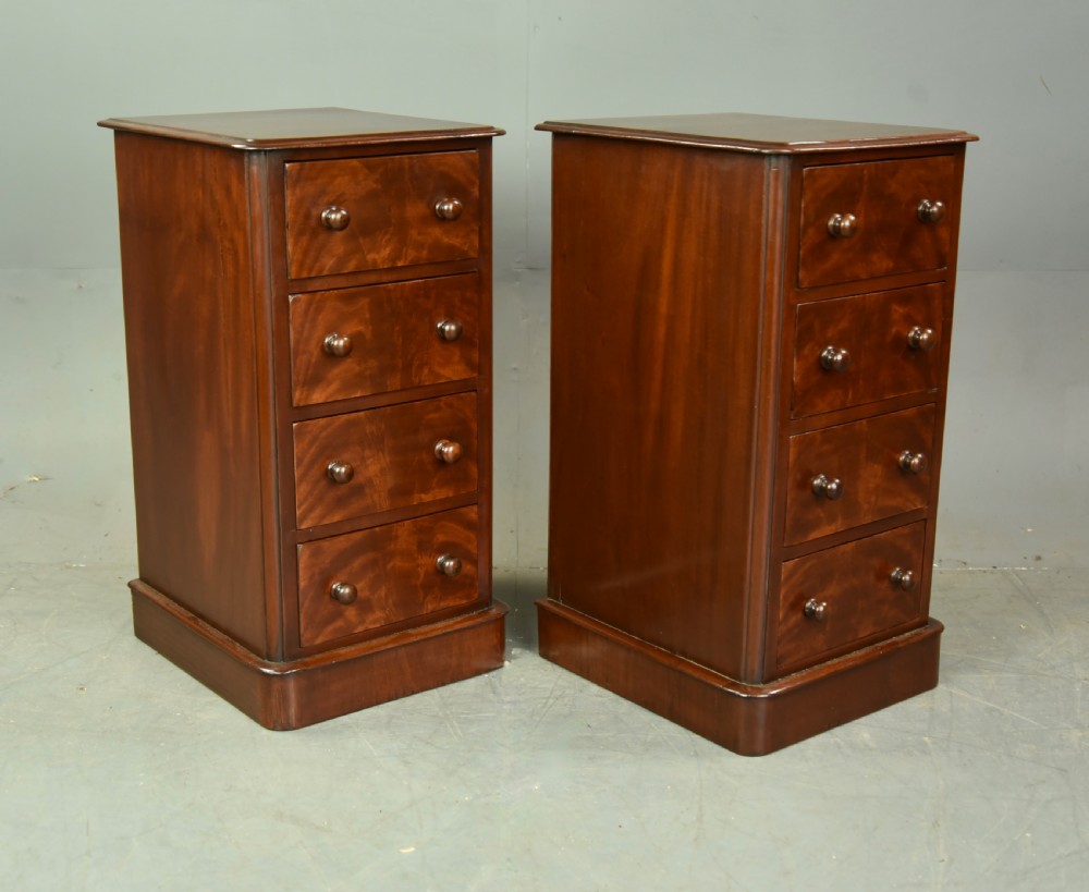 Pair of  Victorian bedside chests of drawers cabinets  View III