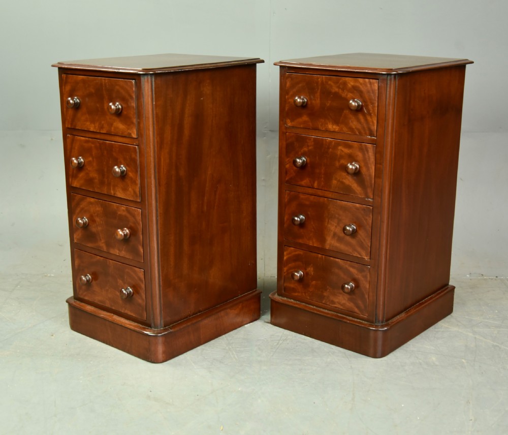 Pair of  Victorian bedside chests of drawers cabinets  View IV