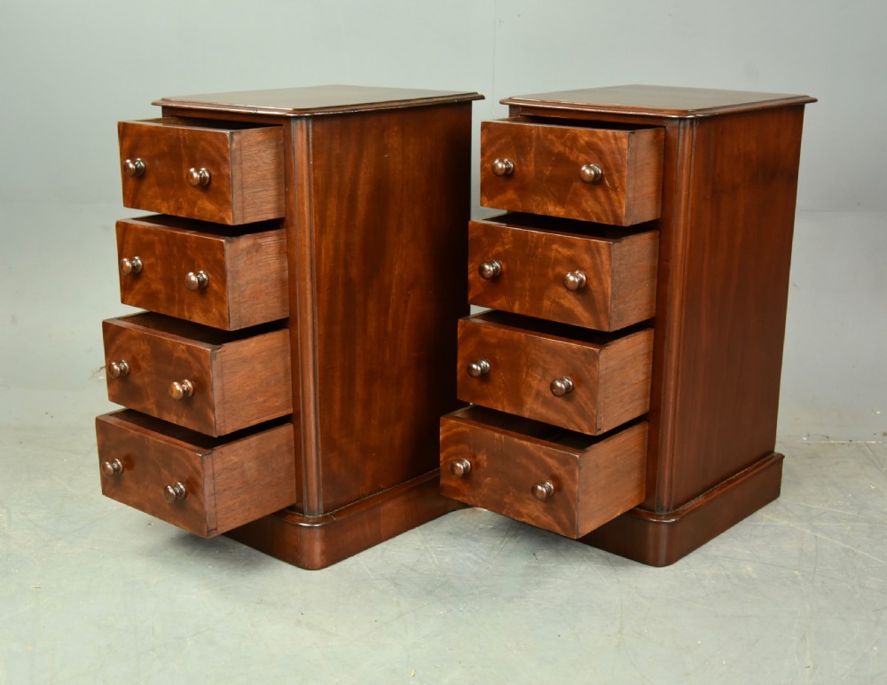 Pair of  Victorian bedside chests of drawers cabinets  View V