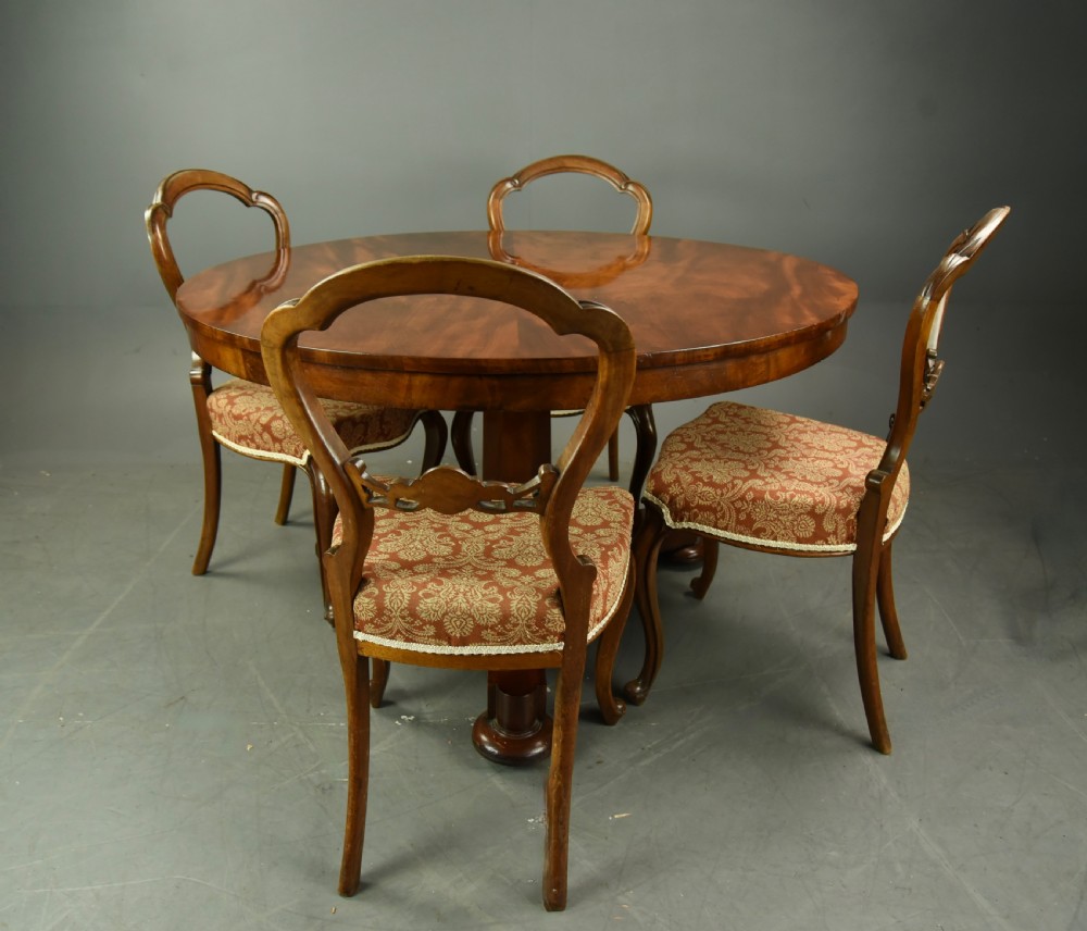 Victorian mahogany round mahogany dining table  View VII