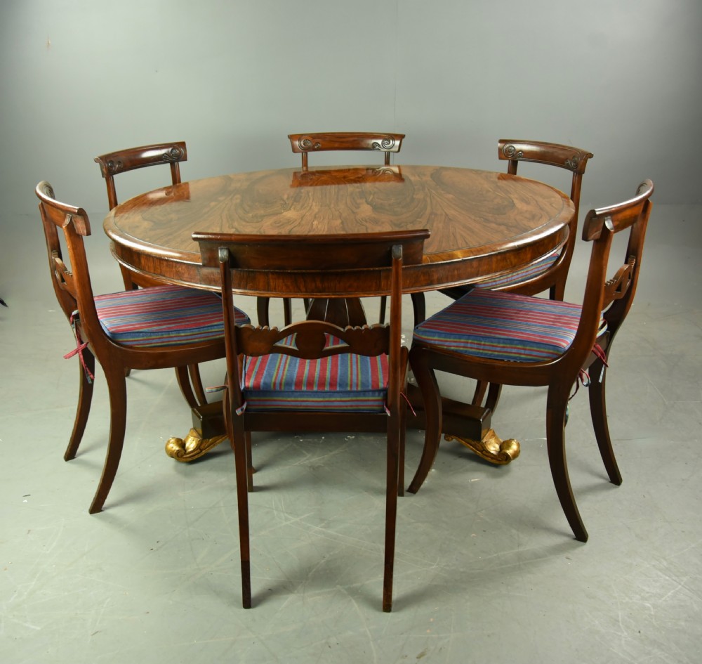 set of six Regency rosewood dining chairs  View X