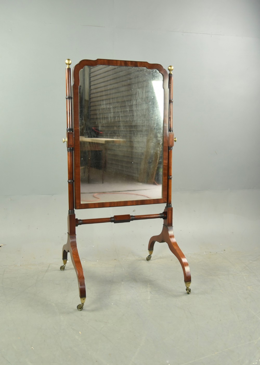 Regency mahogany cheval mirror 