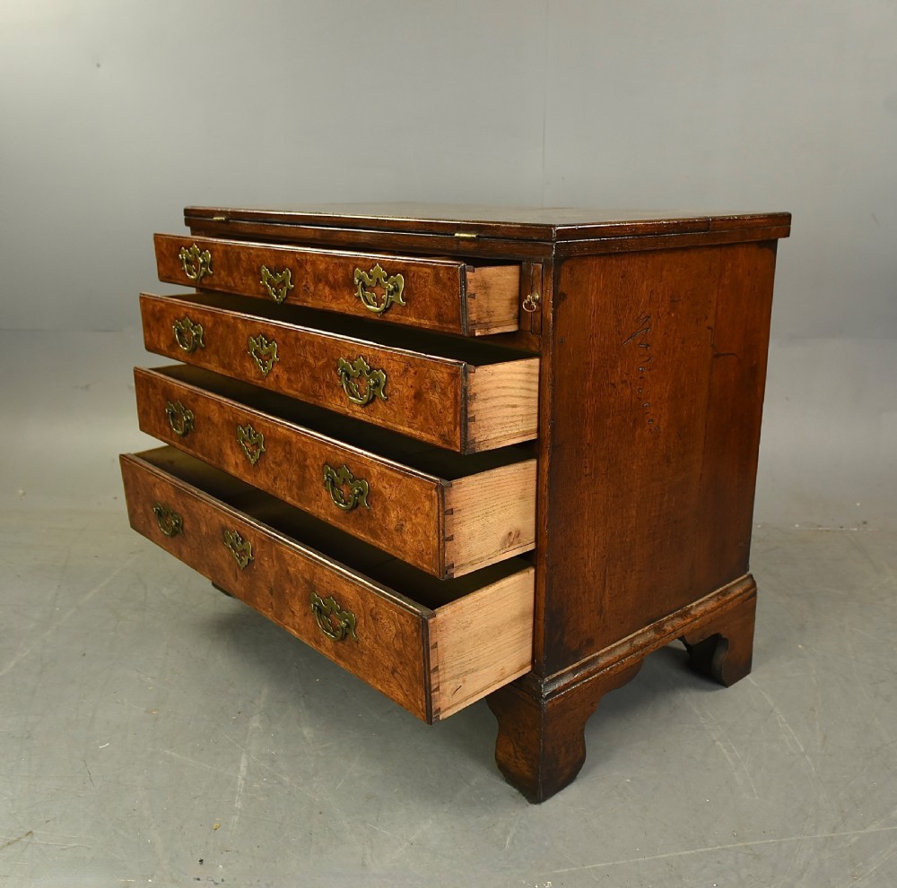 18th century burr walnut bachelors chest of drawers  View XI