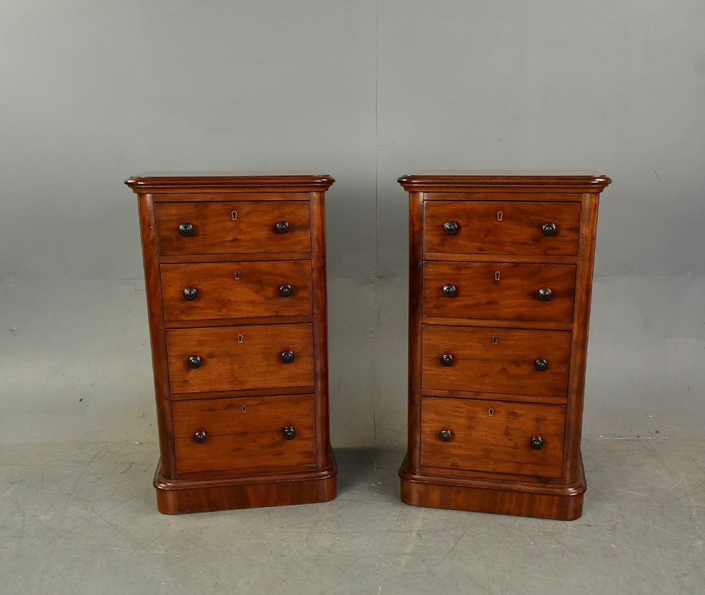 Victorian pair of mahogany bedside chests of drawers 