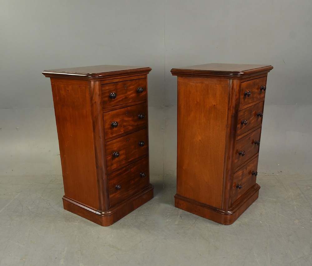 Victorian pair of mahogany bedside chests of drawers  View IV
