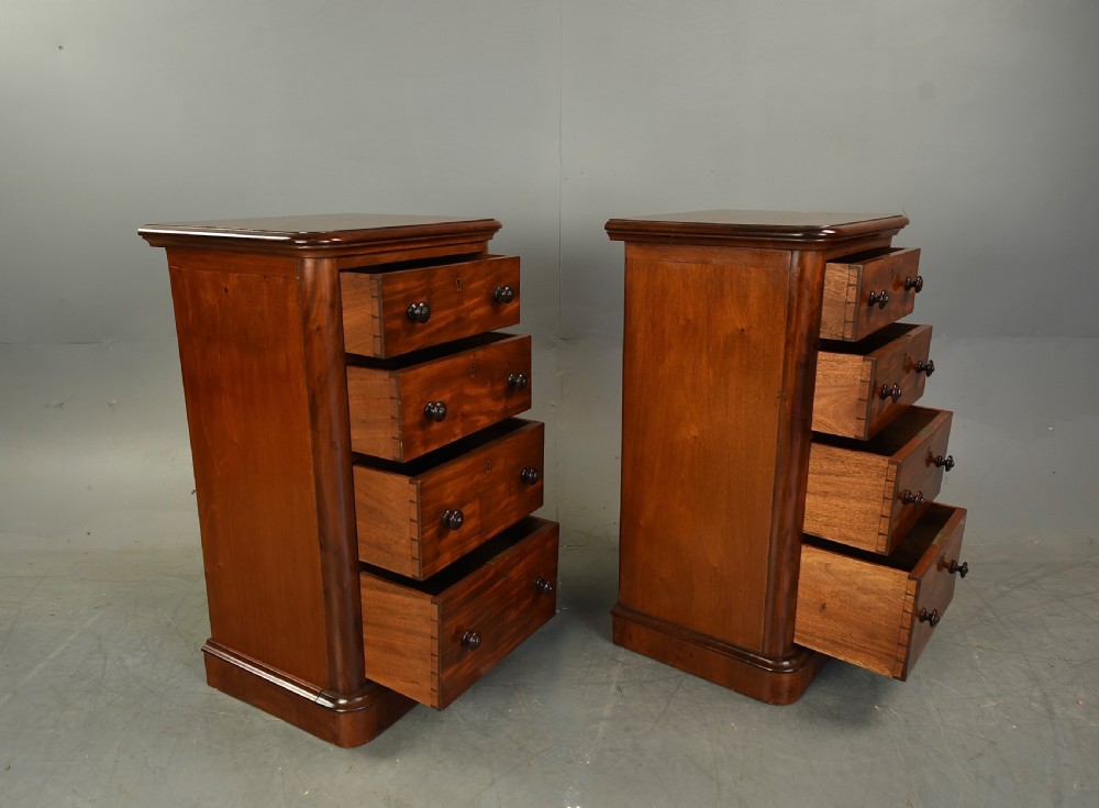 Victorian pair of mahogany bedside chests of drawers  View VIII
