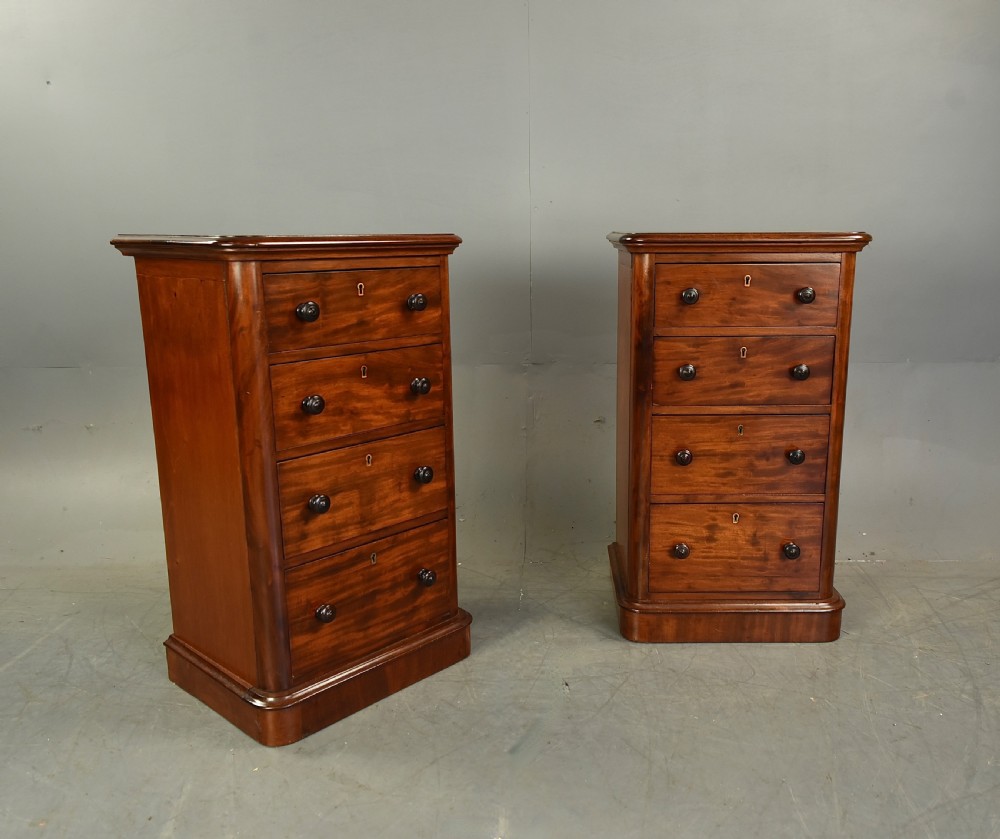 Victorian pair of mahogany bedside chests of drawers  View IX