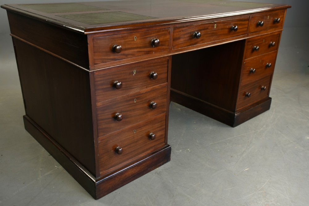 Victorian mahogany pedestal desk  View IV