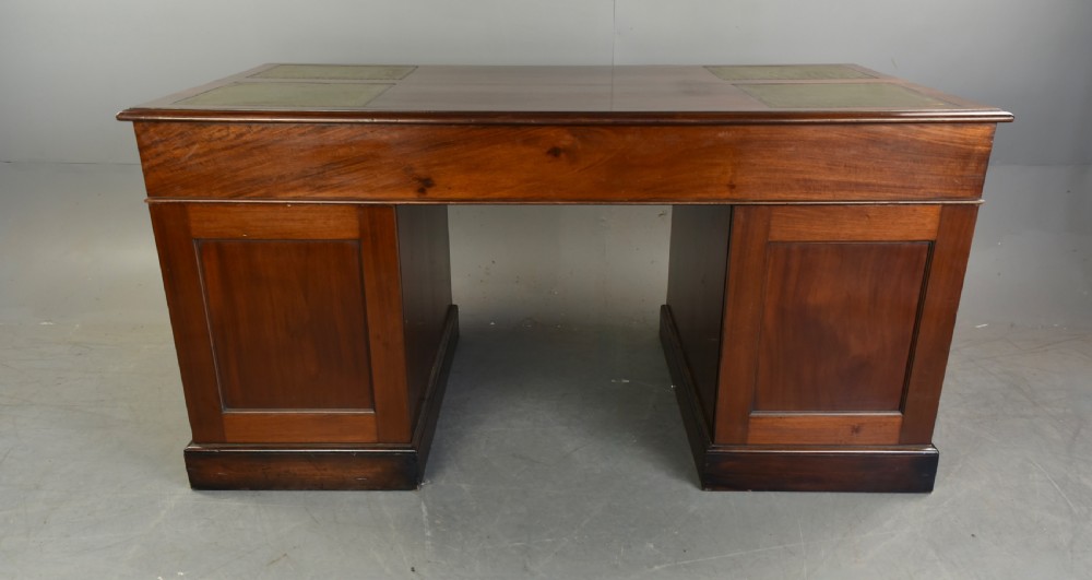 Victorian mahogany pedestal desk  View V