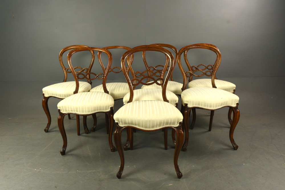 set of eight Victorian mahogany dining chairs 