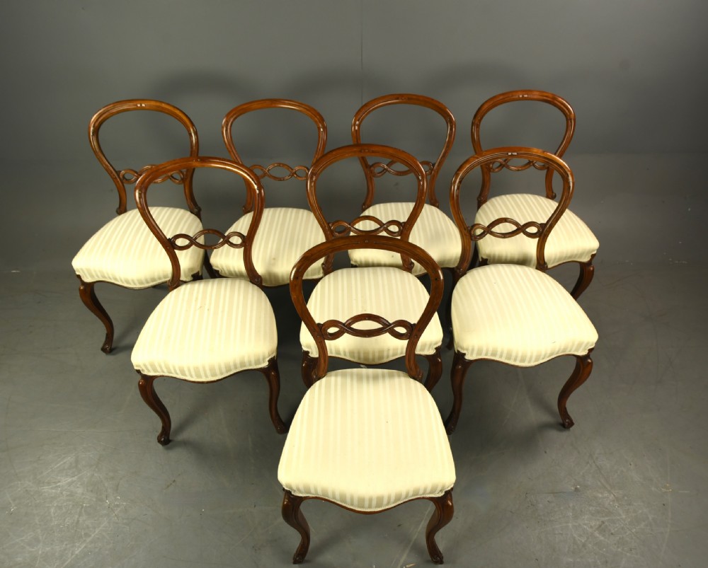 set of eight Victorian mahogany dining chairs  View II
