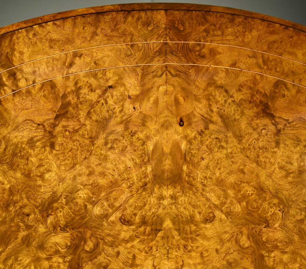 Antique round burr  walnut dining table  View V