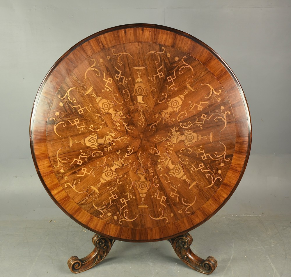Victorian  inlaid walnut centre table 