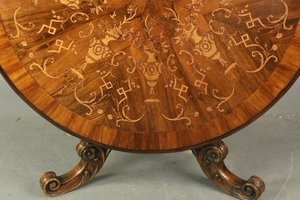 Victorian  inlaid walnut centre table  View II
