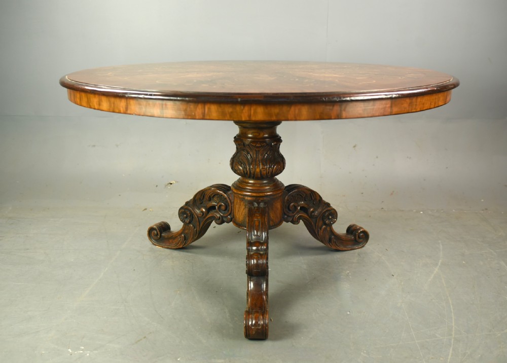 Victorian  inlaid walnut centre table  View III