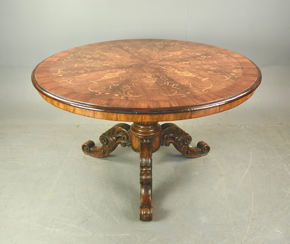 Victorian  inlaid walnut centre table  View VIII