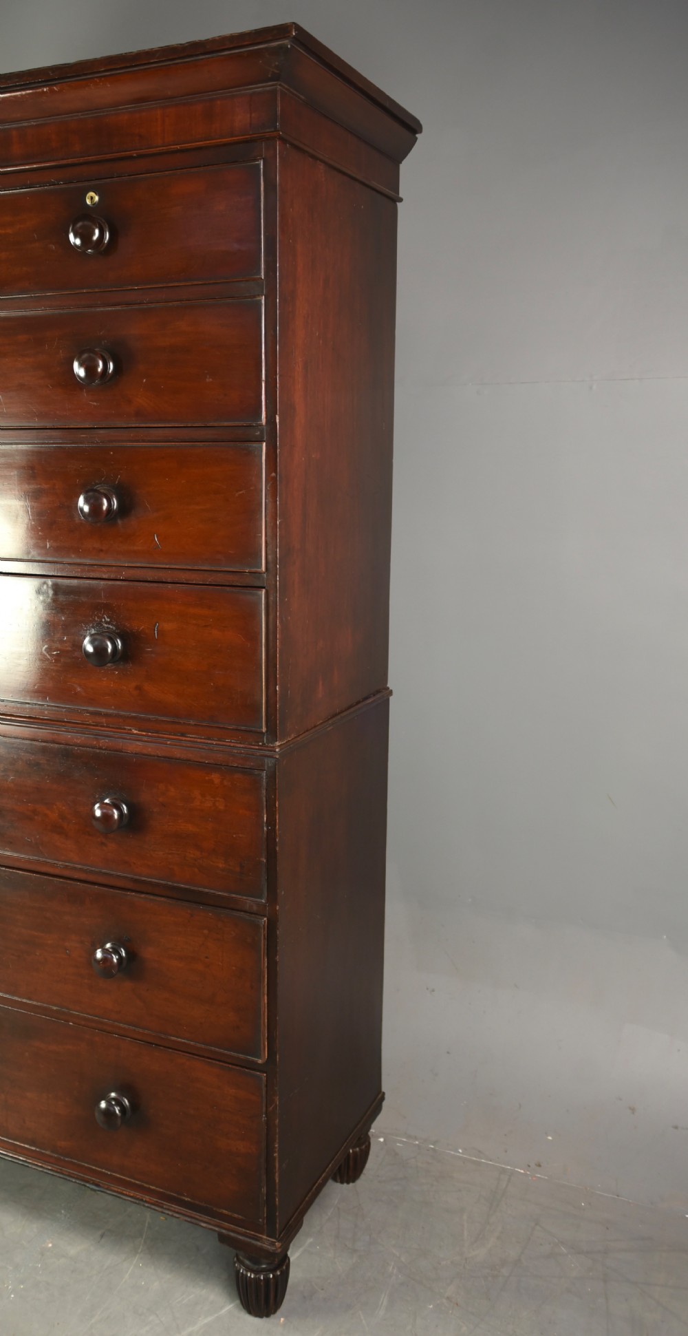 Large 19th century mahogany chest on chest  View II