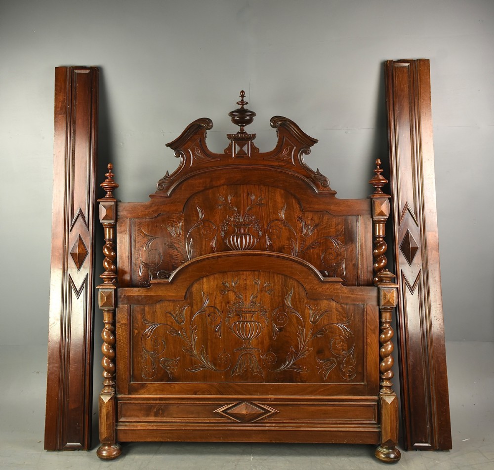 19th Century French walnut king size bed  View II