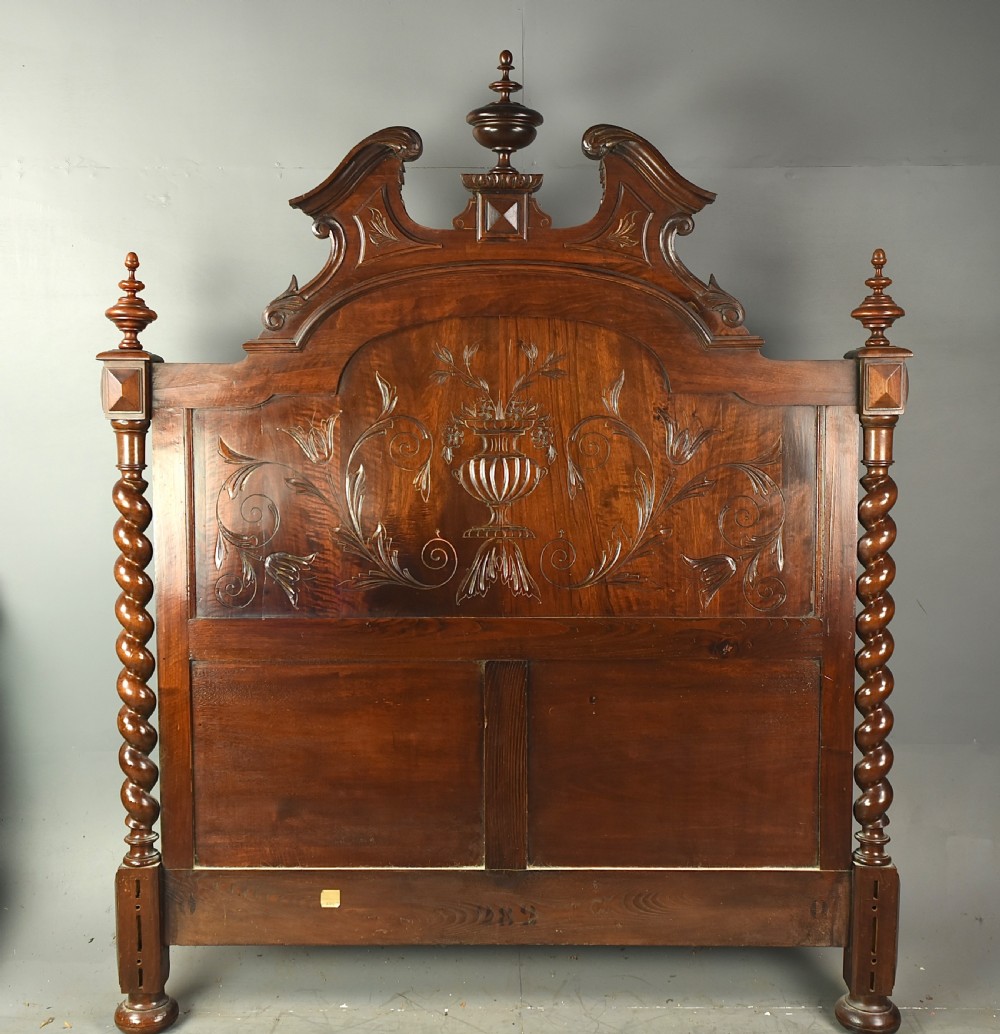 19th Century French walnut king size bed  View III